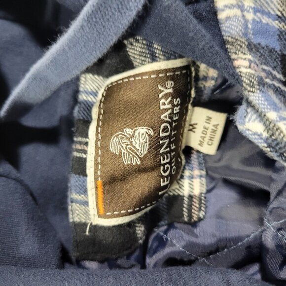 Legendary Whitetails Hooded Flannel Shirt Jacket Mens Medium Plaid Quilted - Picture 2 of 7
